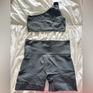 SET Active Grey One-Shoulder Set